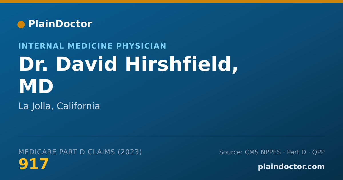 Shareable card for David Hirshfield, MD - Internal Medicine Physician, La Jolla, CA
