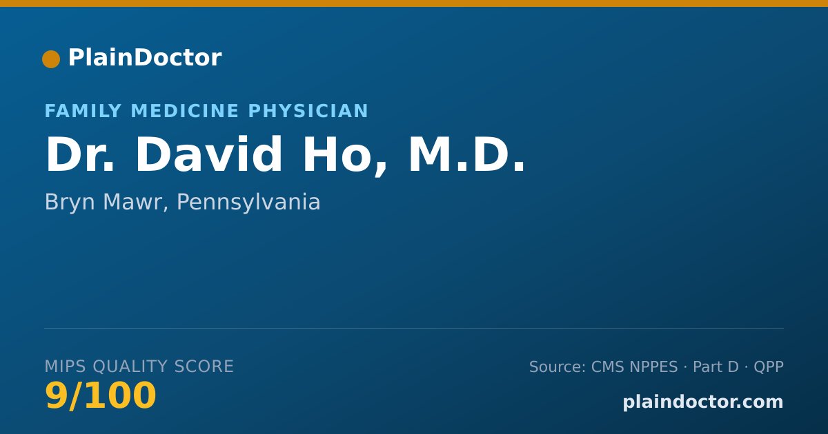 Shareable card for David Ho, M.D. - Family Medicine Physician, Bryn Mawr, PA