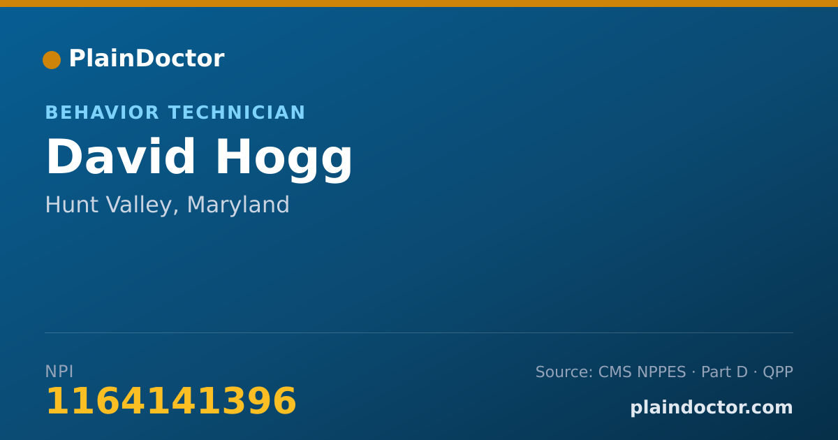Shareable card for David Hogg - Behavior Technician, Hunt Valley, MD