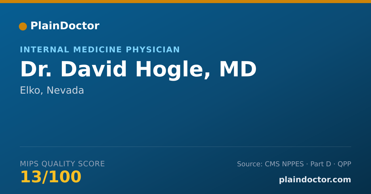 Shareable card for David Hogle, MD - Internal Medicine Physician, Elko, NV