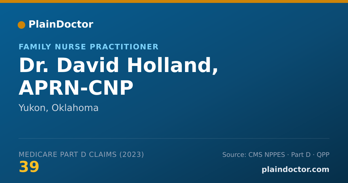 Shareable card for David Holland, APRN-CNP - Family Nurse Practitioner, Yukon, OK