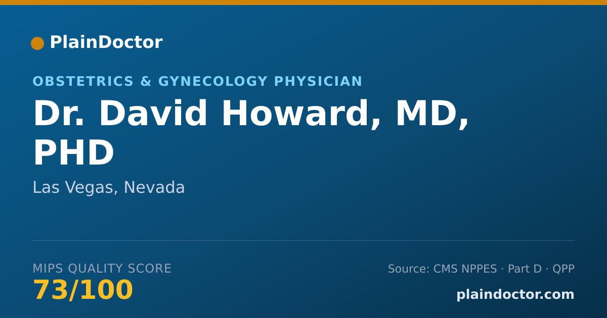 Shareable card for David Howard, MD, PHD - Obstetrics & Gynecology Physician, Las Vegas, NV