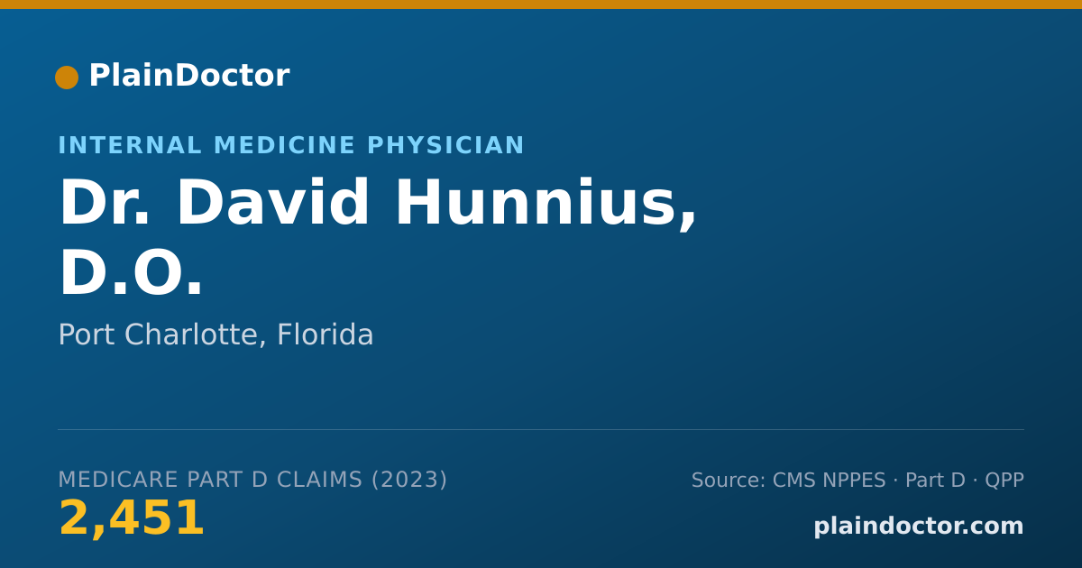 Shareable card for David Hunnius, D.O. - Internal Medicine Physician, Port Charlotte, FL