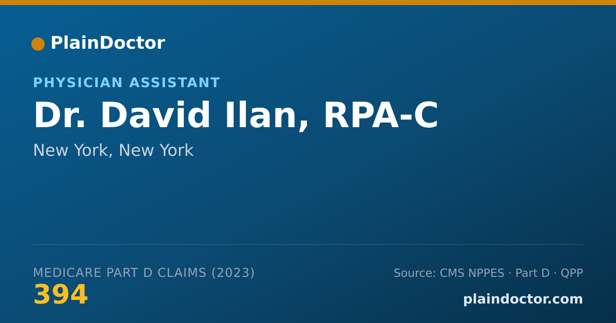 Shareable card for David Ilan, RPA-C - Physician Assistant, New York, NY