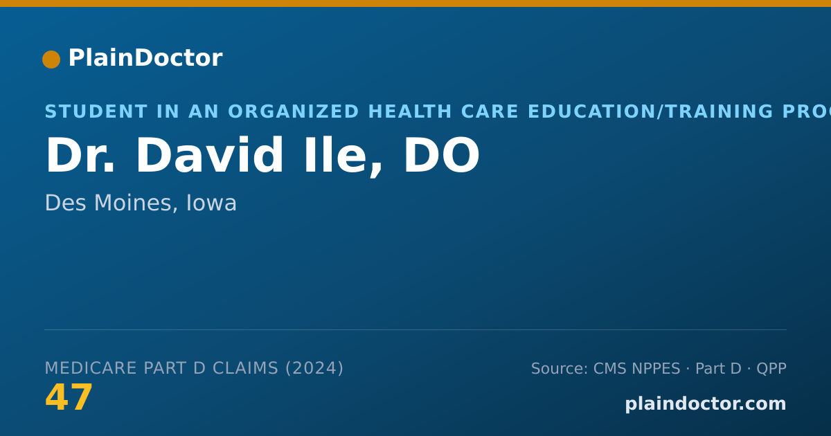 Shareable card for David Ile, DO - Student in an Organized Health Care Education/Training Program, Des Moines, IA