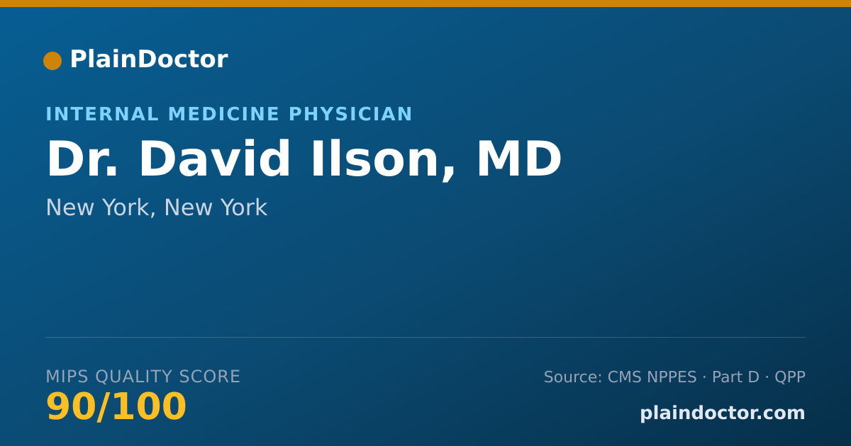 Shareable card for David Ilson, MD - Internal Medicine Physician, New York, NY