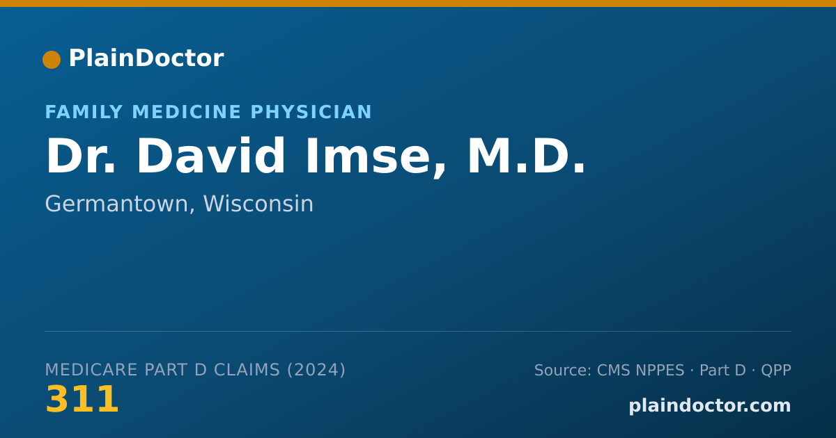 Shareable card for David Imse, M.D. - Family Medicine Physician, Germantown, WI