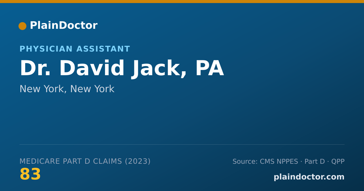 Shareable card for David Jack, PA - Physician Assistant, New York, NY