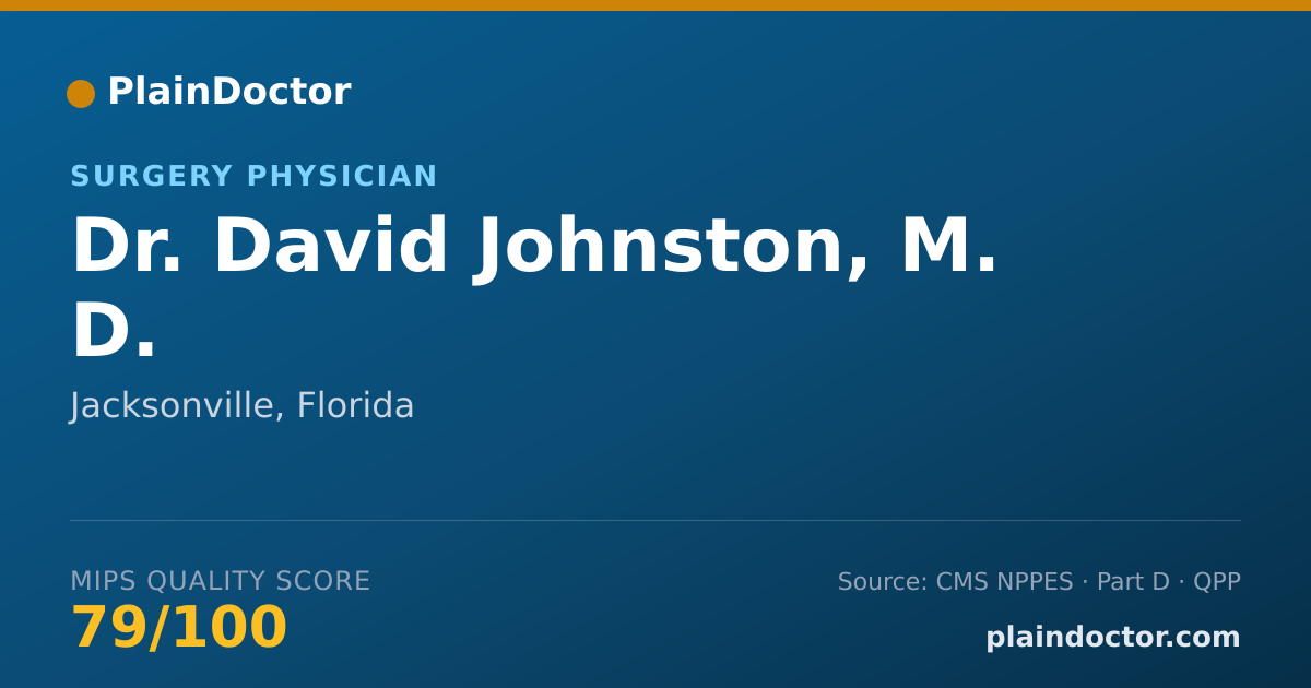 Shareable card for David Johnston, M. D. - Surgery Physician, Jacksonville, FL