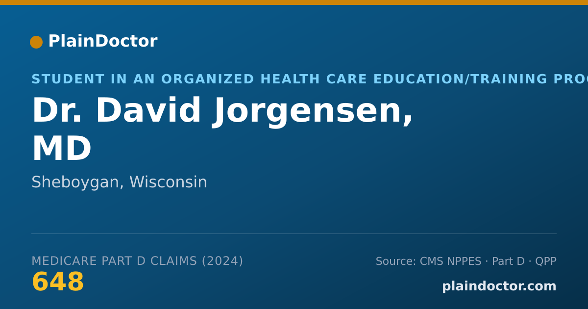 Shareable card for David Jorgensen, MD - Student in an Organized Health Care Education/Training Program, Sheboygan, WI