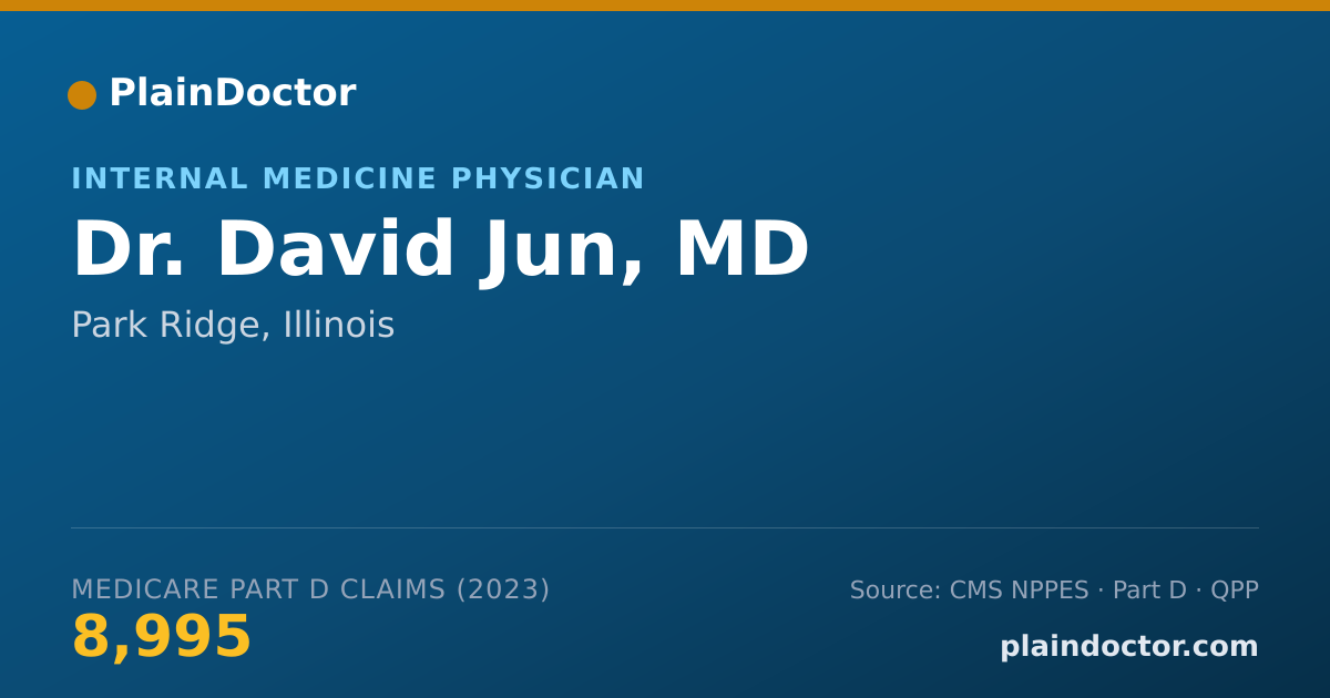 Shareable card for David Jun, MD - Internal Medicine Physician, Park Ridge, IL
