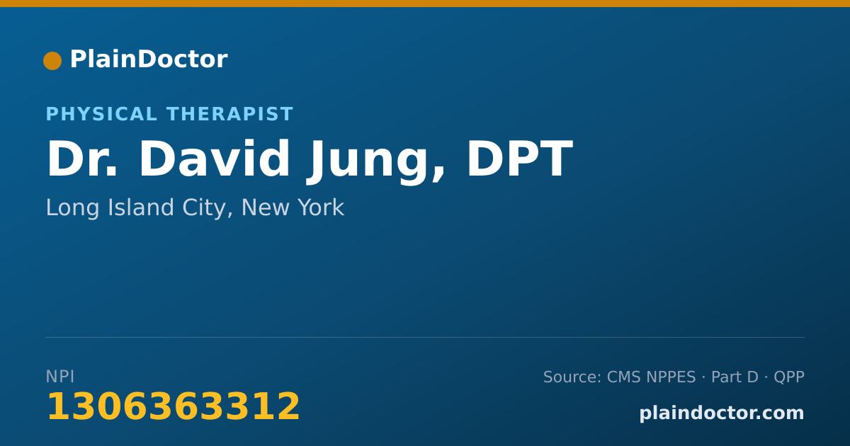 Shareable card for David Jung, DPT - Physical Therapist, Long Island City, NY