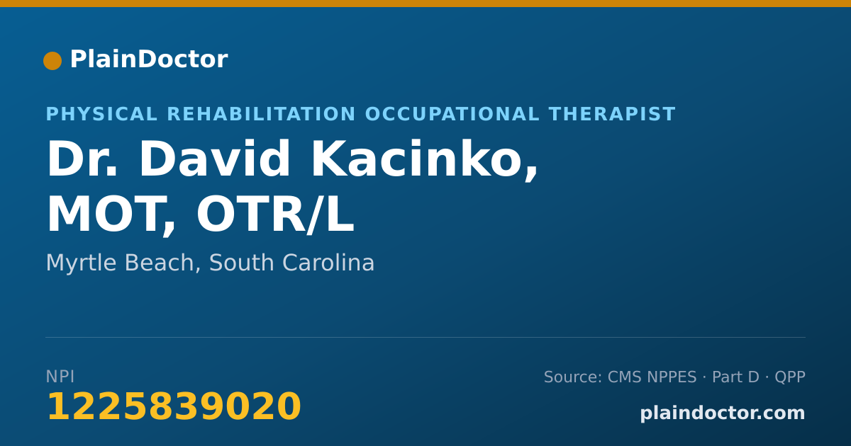Shareable card for David Kacinko, MOT, OTR/L - Physical Rehabilitation Occupational Therapist, Myrtle Beach, SC