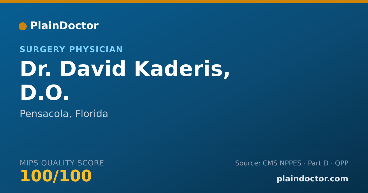 Shareable card for David Kaderis, D.O. - Surgery Physician, Pensacola, FL