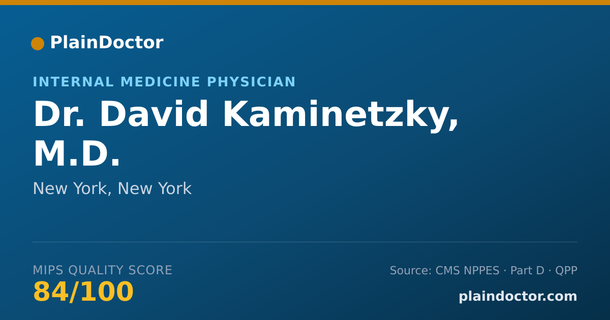 Shareable card for David Kaminetzky, M.D. - Internal Medicine Physician, New York, NY