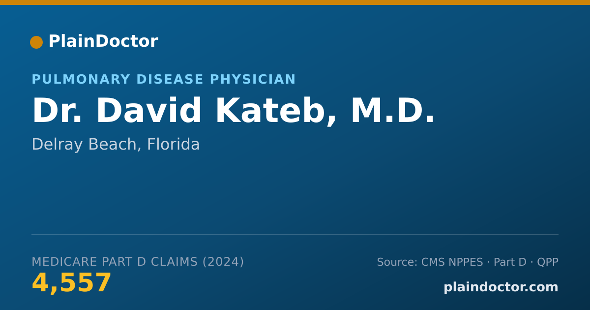 Shareable card for David Kateb, M.D. - Pulmonary Disease Physician, Delray Beach, FL