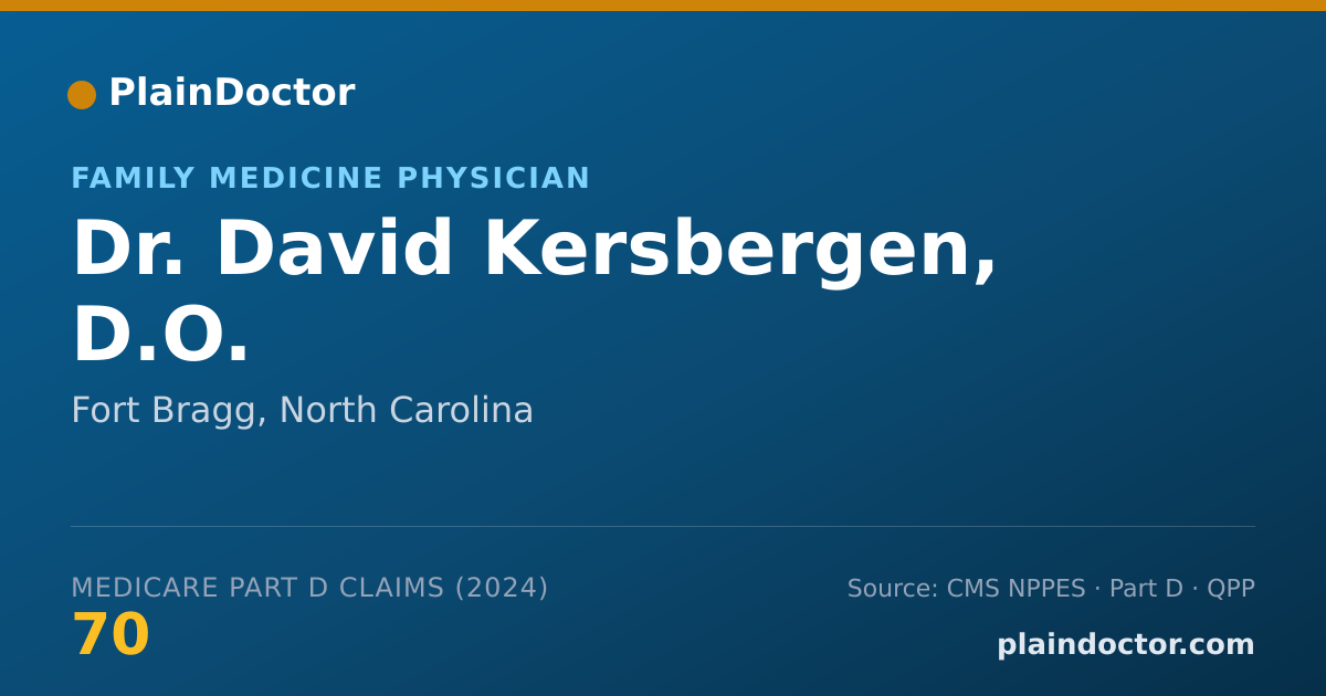 Shareable card for David Kersbergen, D.O. - Family Medicine Physician, Fort Bragg, NC