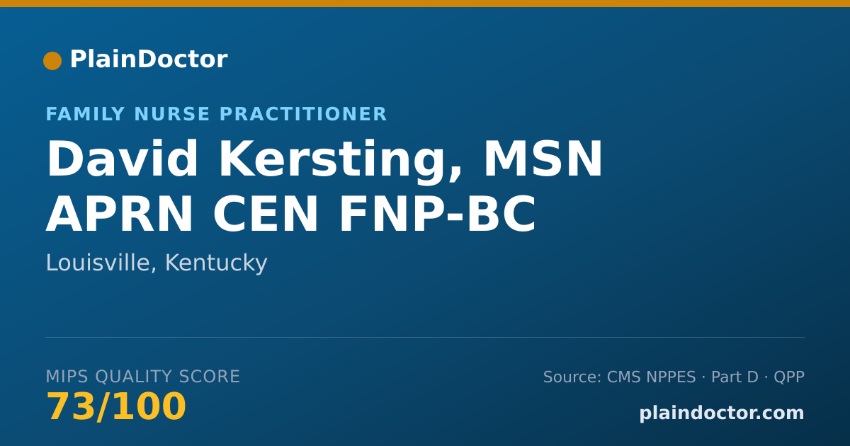 Shareable card for David Kersting, MSN APRN CEN FNP-BC - Family Nurse Practitioner, Louisville, KY