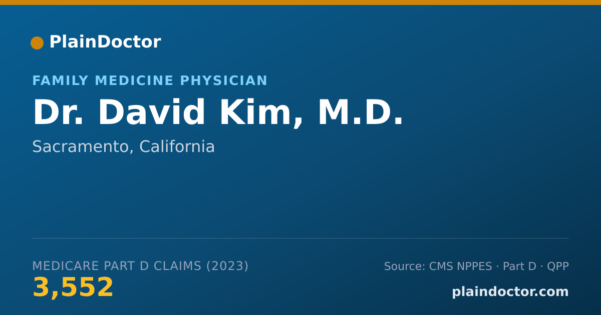 Shareable card for David Kim, M.D. - Family Medicine Physician, Sacramento, CA