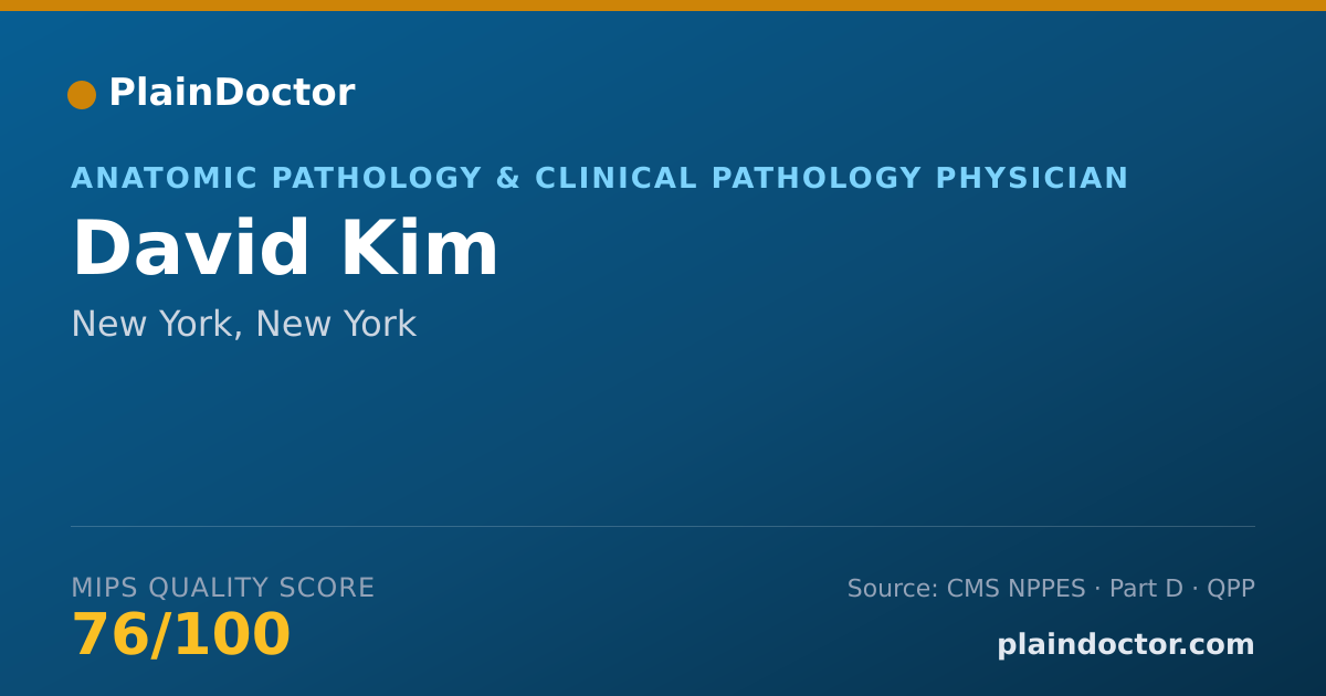 Shareable card for David Kim - Anatomic Pathology & Clinical Pathology Physician, New York, NY