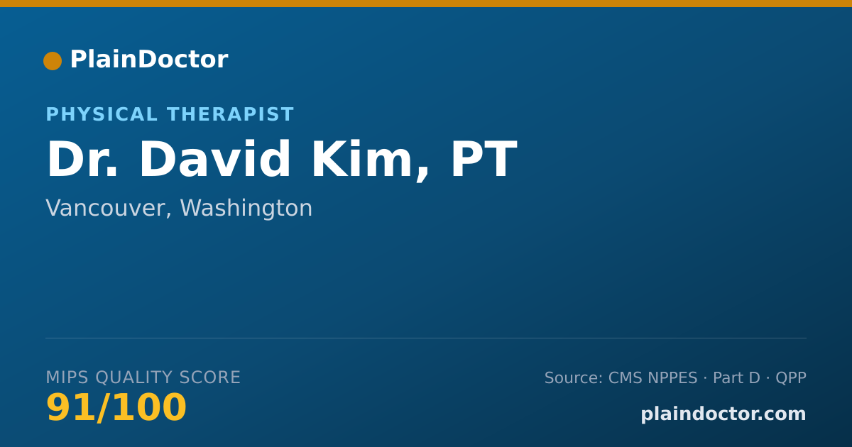 Shareable card for David Kim, PT - Physical Therapist, Vancouver, WA