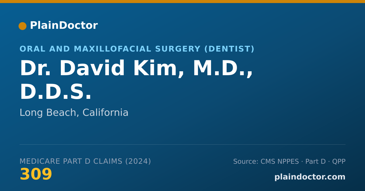 Shareable card for David Kim, M.D., D.D.S. - Oral and Maxillofacial Surgery (Dentist), Long Beach, CA