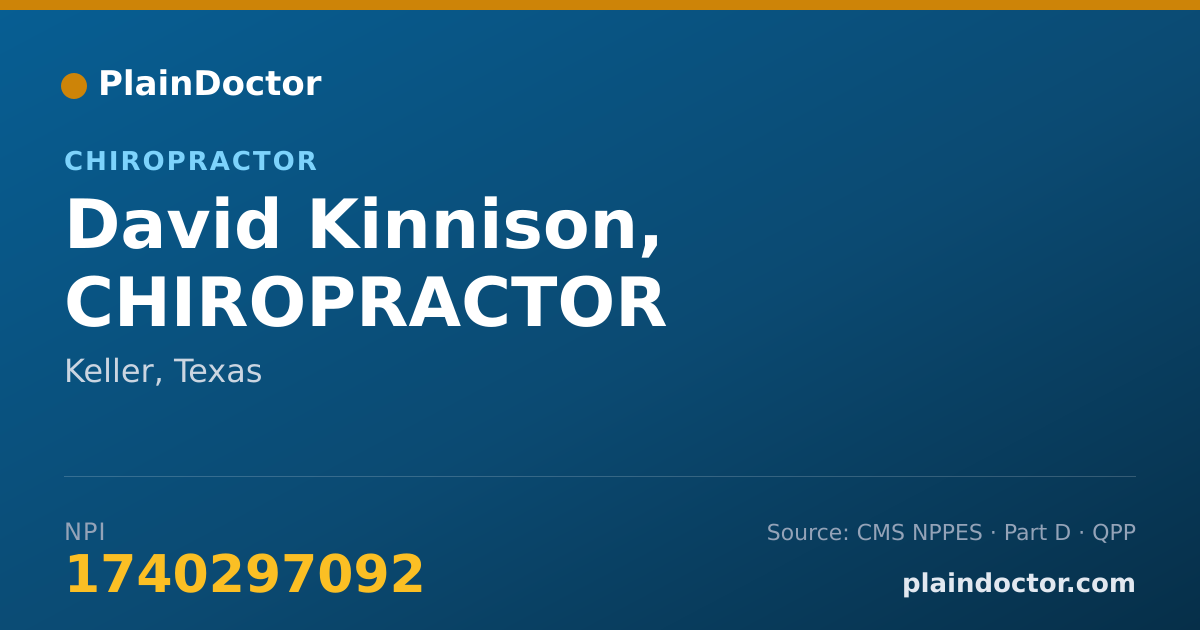 Shareable card for David Kinnison, CHIROPRACTOR - Chiropractor, Keller, TX