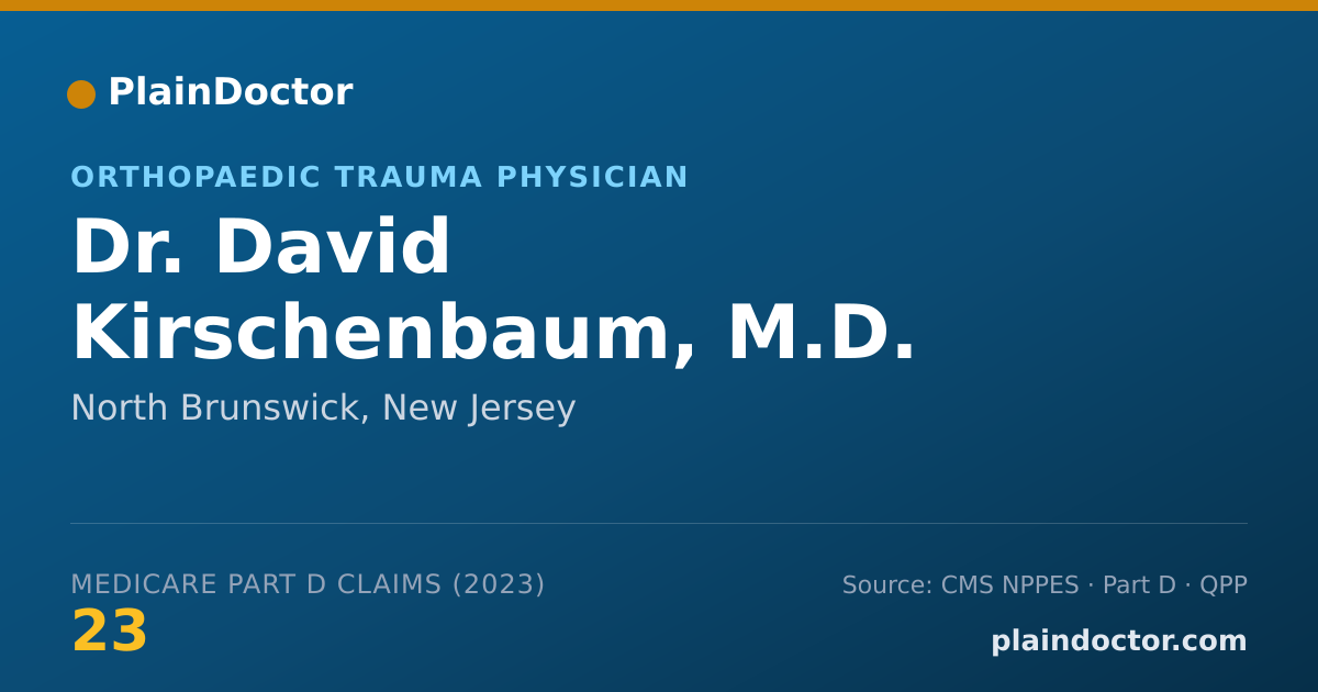 Shareable card for David Kirschenbaum, M.D. - Orthopaedic Trauma Physician, North Brunswick, NJ
