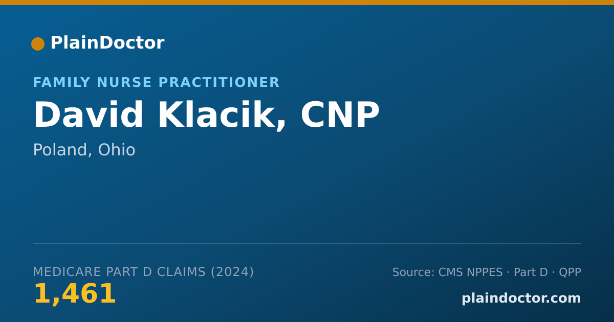 Shareable card for David Klacik, CNP - Family Nurse Practitioner, Poland, OH