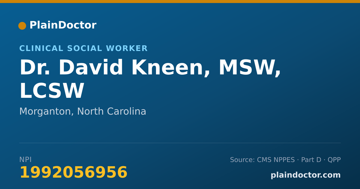 Shareable card for David Kneen, MSW, LCSW - Clinical Social Worker, Morganton, NC