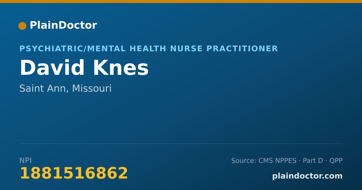Shareable card for David Knes - Psychiatric/Mental Health Nurse Practitioner, Saint Ann, MO