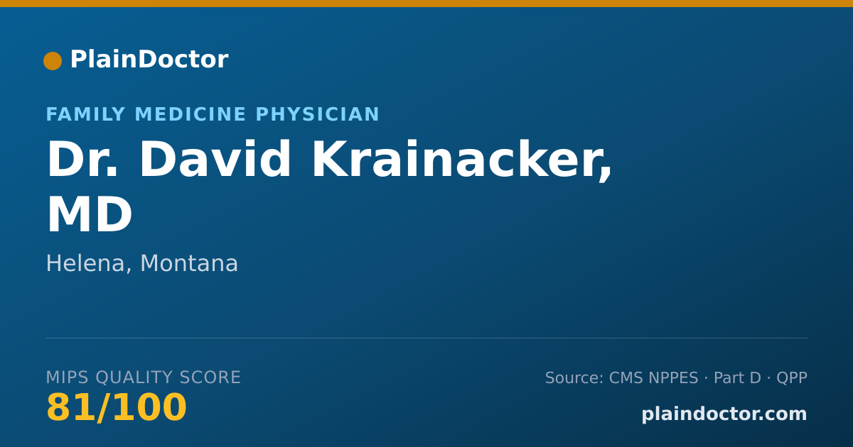 Shareable card for David Krainacker, MD - Family Medicine Physician, Helena, MT