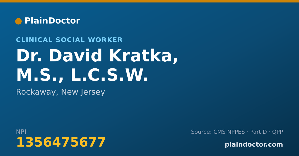 Shareable card for David Kratka, M.S., L.C.S.W. - Clinical Social Worker, Rockaway, NJ