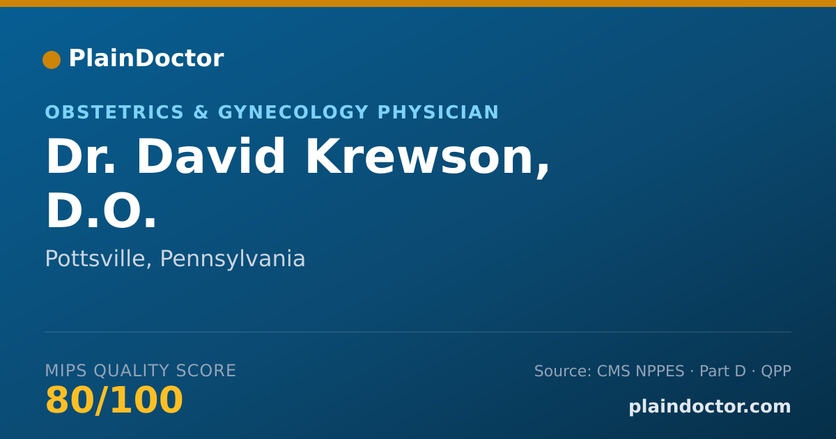 Shareable card for David Krewson, D.O. - Obstetrics & Gynecology Physician, Pottsville, PA
