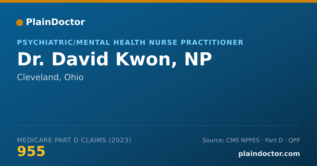 Shareable card for David Kwon, NP - Psychiatric/Mental Health Nurse Practitioner, Cleveland, OH
