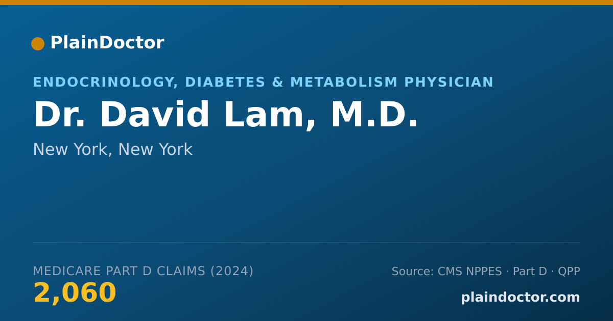 Shareable card for David Lam, M.D. - Endocrinology, Diabetes & Metabolism Physician, New York, NY