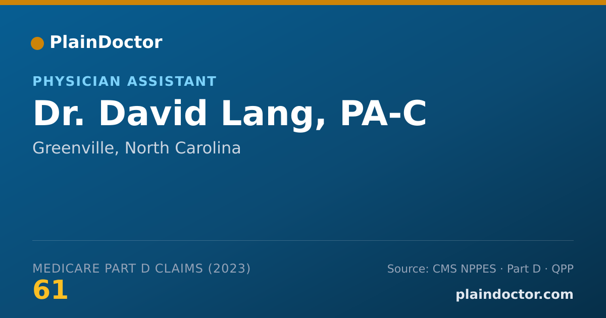 Shareable card for David Lang, PA-C - Physician Assistant, Greenville, NC