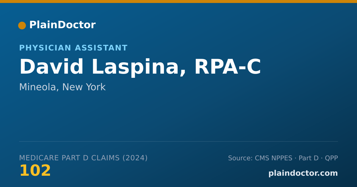 Shareable card for David Laspina, RPA-C - Physician Assistant, Mineola, NY