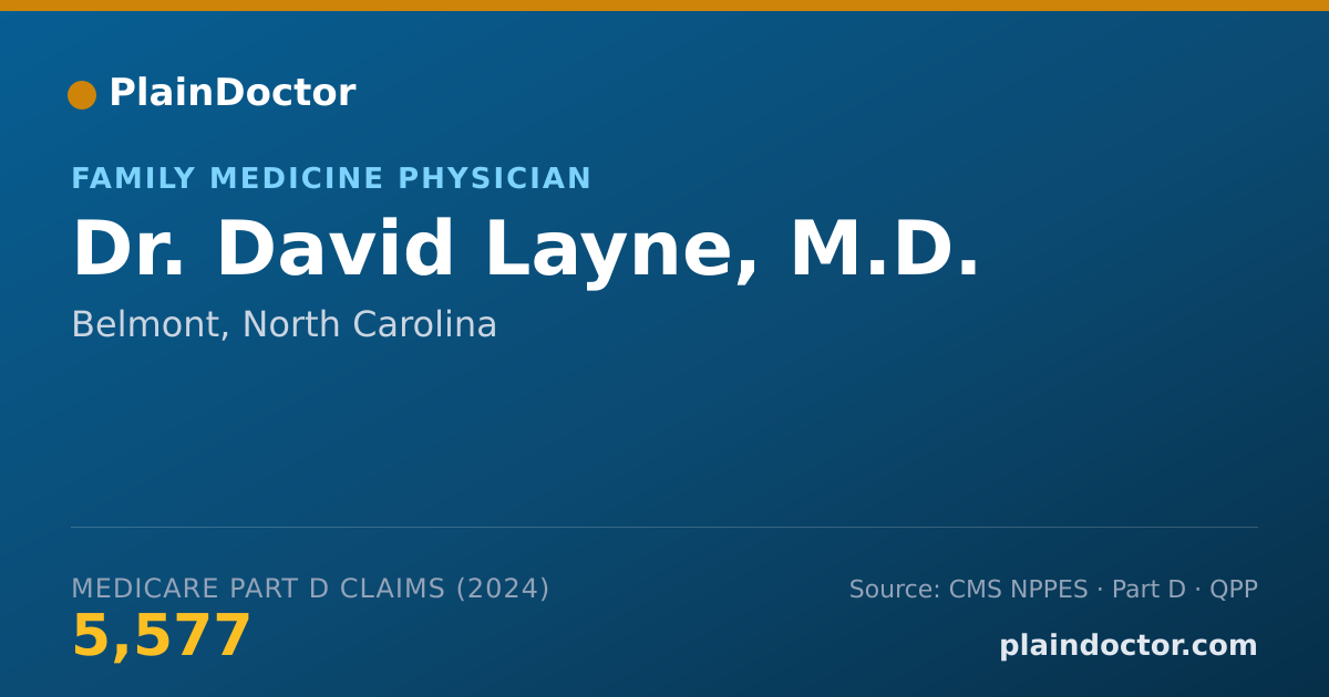 Shareable card for David Layne, M.D. - Family Medicine Physician, Belmont, NC