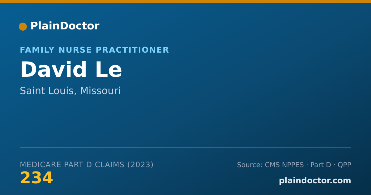 Shareable card for David Le - Family Nurse Practitioner, Saint Louis, MO