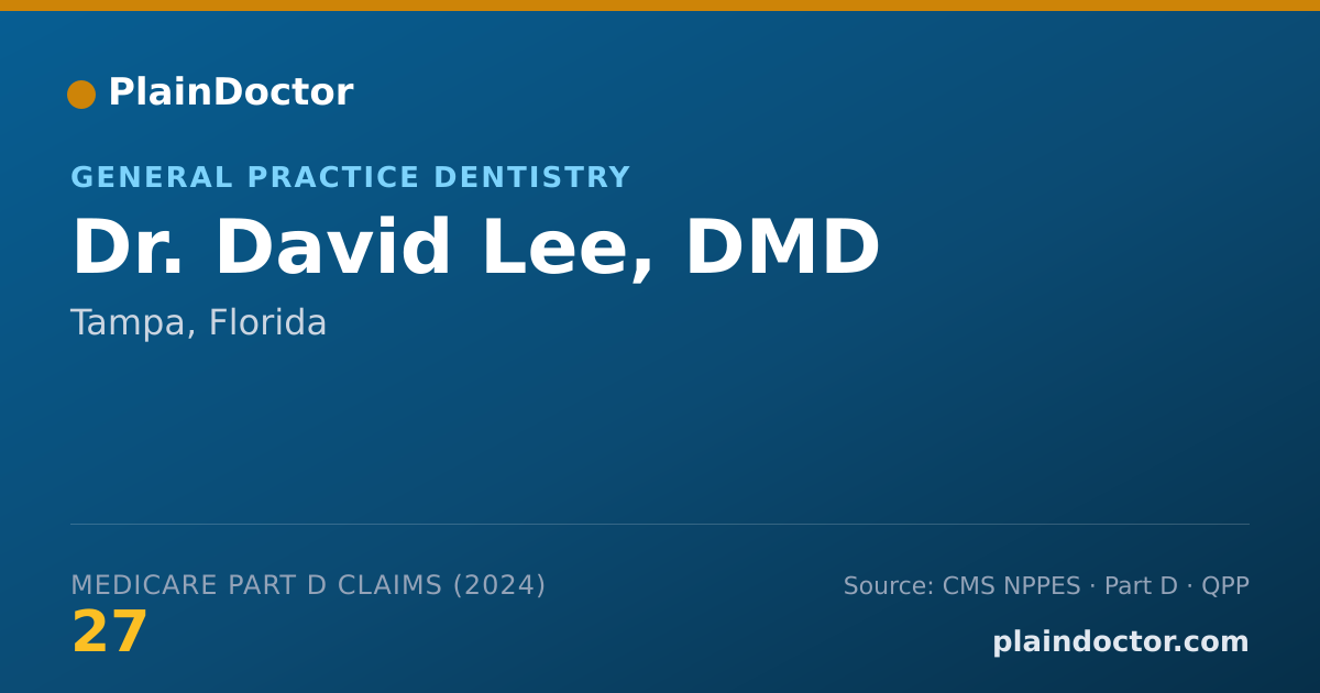 Shareable card for David Lee, DMD - General Practice Dentistry, Tampa, FL