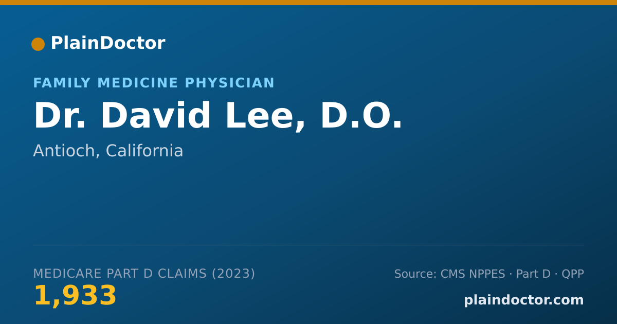 Shareable card for David Lee, D.O. - Family Medicine Physician, Antioch, CA