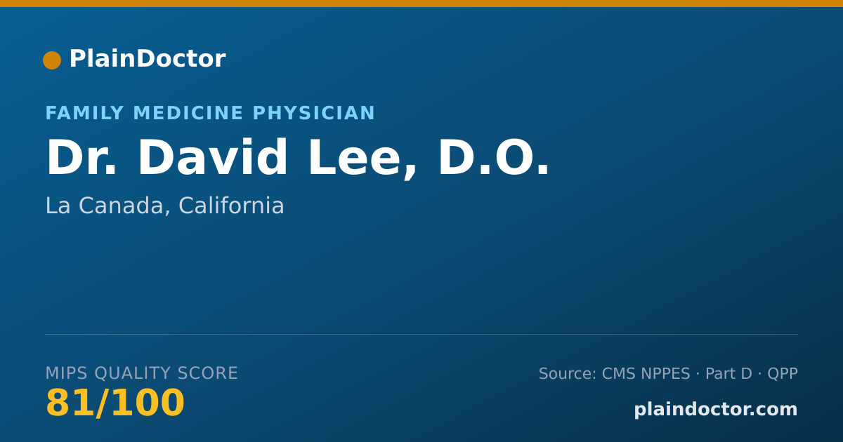 Shareable card for David Lee, D.O. - Family Medicine Physician, La Canada, CA