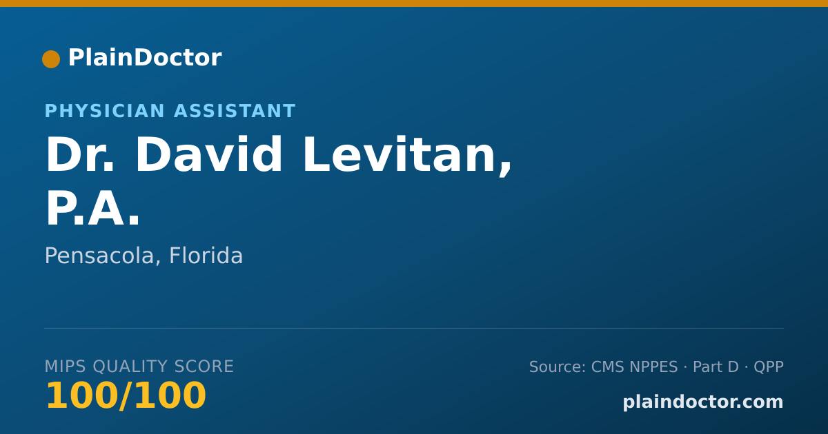 Shareable card for David Levitan, P.A. - Physician Assistant, Pensacola, FL
