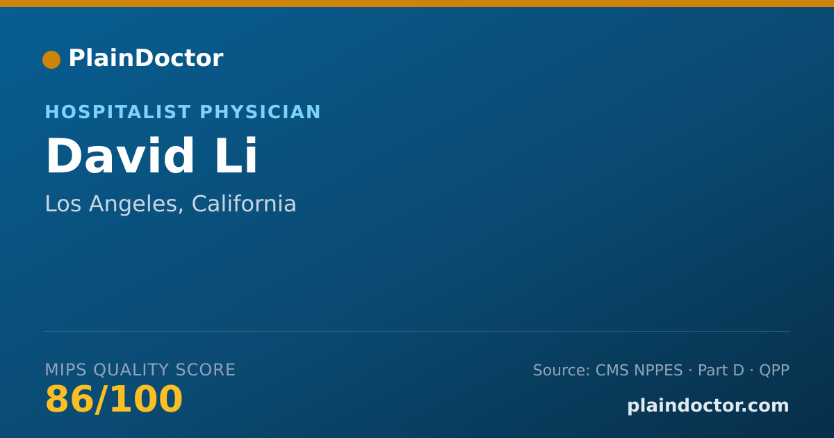 Shareable card for David Li - Internal Medicine Physician, Los Angeles, CA