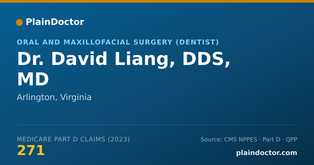 Shareable card for David Liang, DDS, MD - Oral and Maxillofacial Surgery (Dentist), Arlington, VA