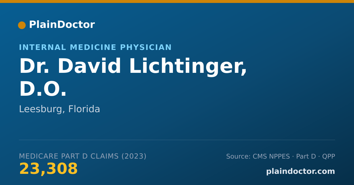 Shareable card for David Lichtinger, D.O. - Internal Medicine Physician, Leesburg, FL
