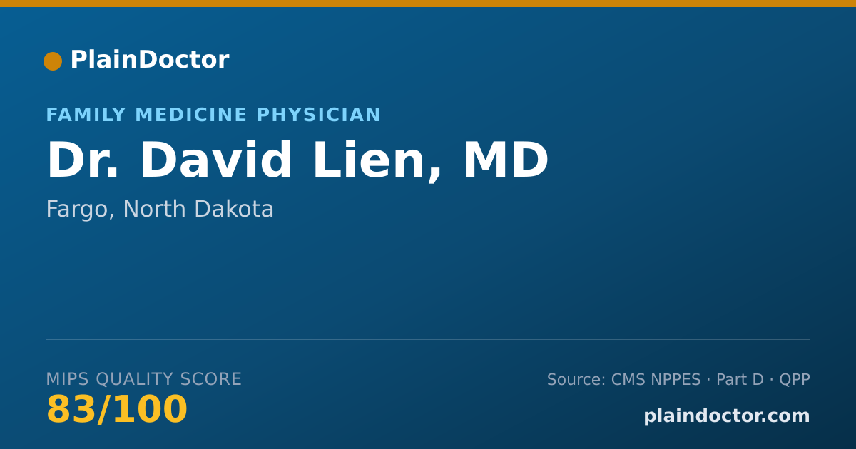 Shareable card for David Lien, MD - Family Medicine Physician, Fargo, ND