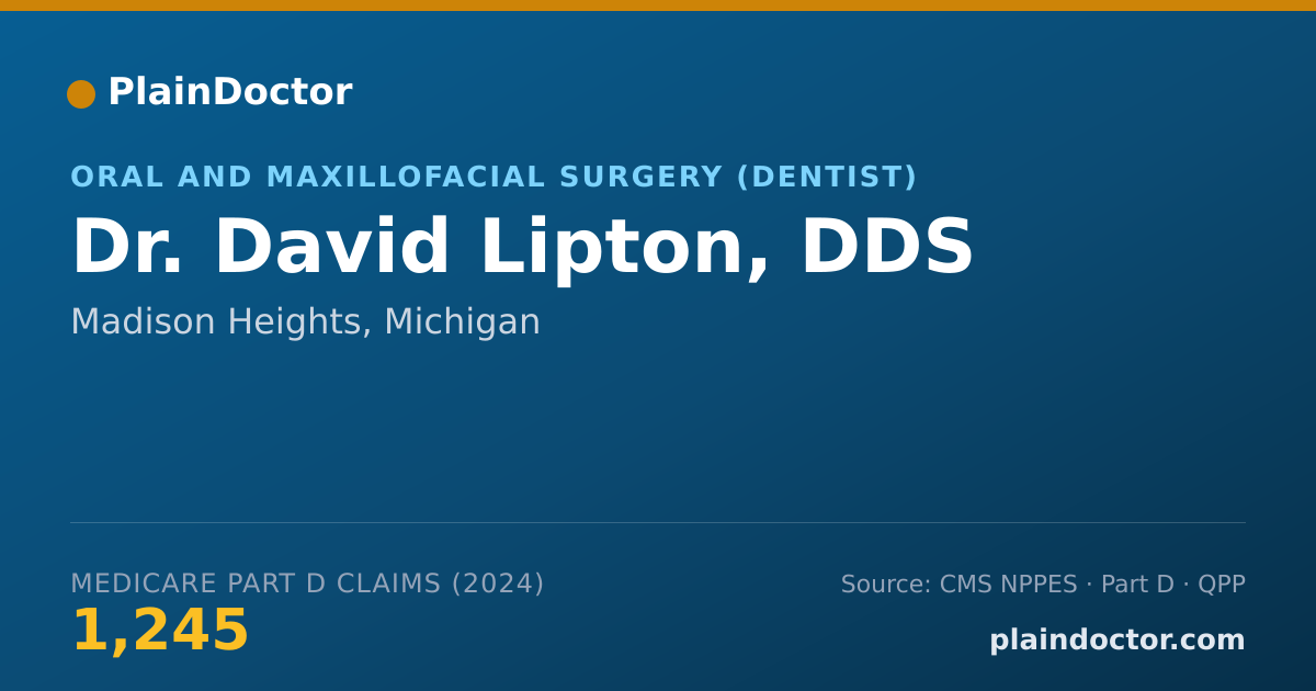 Shareable card for David Lipton, DDS - Oral and Maxillofacial Surgery (Dentist), Madison Heights, MI