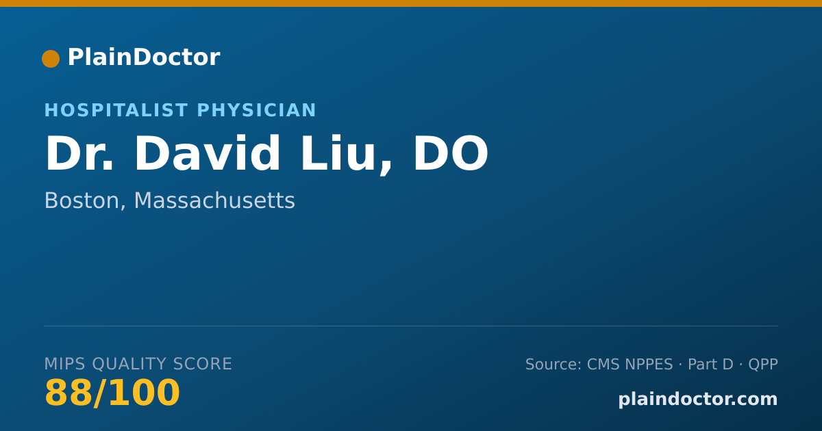 Shareable card for David Liu, DO - Hospitalist Physician, Boston, MA